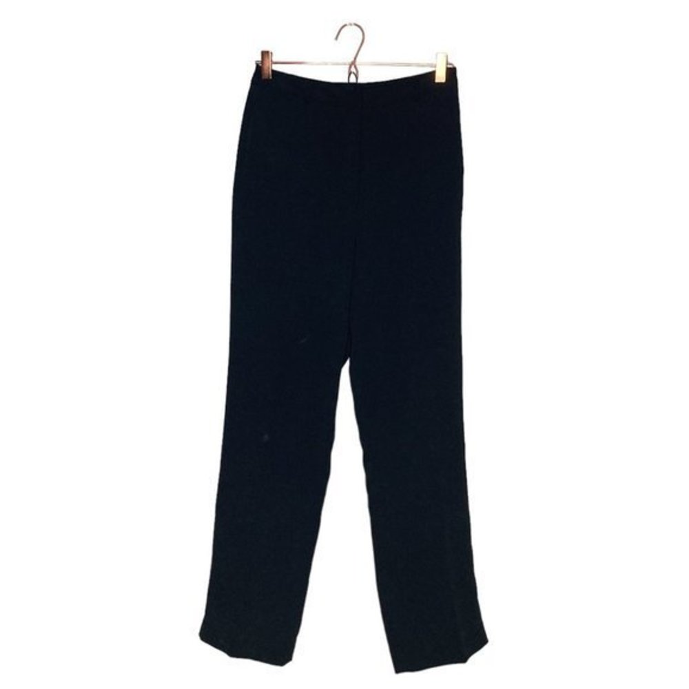 TravelSmith Size 10 Black Crepe Stretch Straight‎ Leg Lightweight Dress Pants